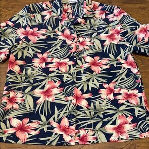 Bon Worth Navy Floral Button Down Shirt